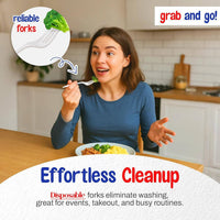 MT Products White Plastic Forks for Dishes