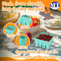 MT Products Green Vented Produce Berry Basket