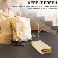 MT Products Brown Paper Bread Bags with Window