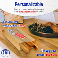 MT Products Brown Paper Bread Bags with Window