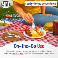 MT Products White Plastic Forks for Dishes