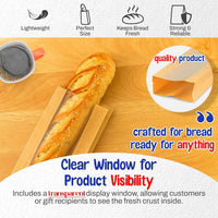MT Products Brown Paper Bread Bags with Window