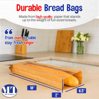 MT Products Brown Paper Bread Bags with Window